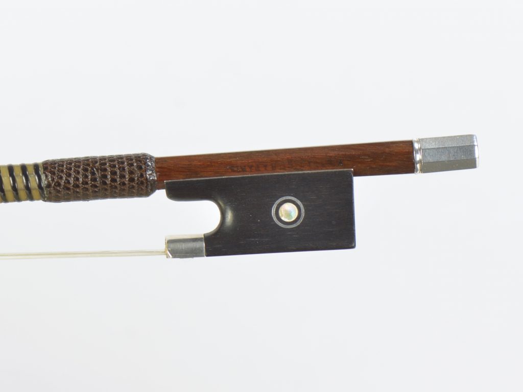 A violin bow by L. Morizot pere, made for Victor Fetique